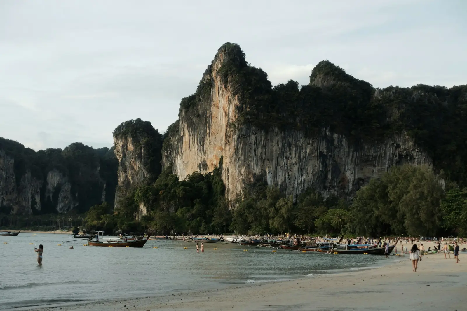 Longtail boats on West Railay Beach, Krabi